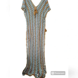 Xplus wear crochet style cover-up dress